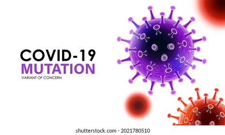 Coronavirus Variant disease, COVID-19 mutation with typography, Variant of Concern concept, vector illustration