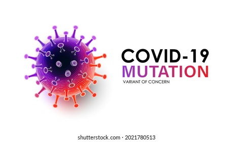 Coronavirus Variant disease, COVID-19 mutation with typography, Variant of Concern concept, vector illustration