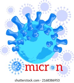 Coronavirus variante de la cepa del omicron que se esparce en la ilustración del vector mundial. 