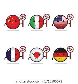 Coronavirus in various countries. Set to stop coronavirus in various countries with cute characters. Coronavirus Danger. Coronavirus novel (2019-nCoV).