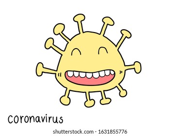Coronavirus vector, 2019-nCov novel coronavirus concept resposible for flu outbreak and coronaviruses influenza as dangerous flu strain, cartoons coronavirus 
