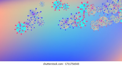 Coronavirus Vector Background. Epidemic Virus Infection COVID-2019. Virus Corona 3d Concept. Futuristic Microbe. Bacteriological Microorganism. Medical, Epidemiology, Pandemic Concept.
