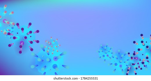 Coronavirus Vector Background. Epidemic Virus Infection COVID-2019. Virus Corona 3d Concept. Futuristic Microbe. Bacteriological Microorganism. Medical, Epidemiology, Pandemic Concept.