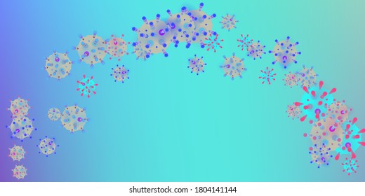 Coronavirus Vector Background. Epidemic Virus Infection COVID-2019. Virus Corona 3d Concept. Futuristic Microbe. Bacteriological Microorganism. Medical, Epidemiology, Pandemic Concept.