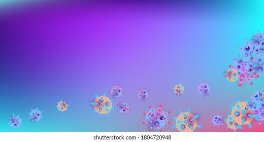 Vektorhintergrund von Coronavirus. Epidemic Virus Infection COVID-2019. Virus Corona 3d Konzept. Futuristische Mikrobe. Bakteriologischer Mikroorganismus. Medizin, Epidemiologie, Pandemiekonzept.