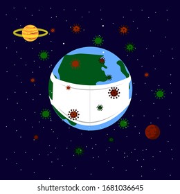 Coronavirus vector background. Infection of planet Earth with a coronavirus