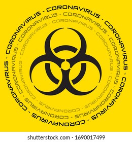 Coronavirus vector biohazard banner. COVID-19 template vector illustration. Global coronavirus pandemic. Banners of novel coronavirus COVID-19.