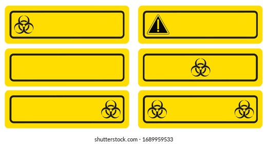 Coronavirus vector biohazard banner set. COVID-19 template vector illustration set of Wuhan coronavirus outbreak. 