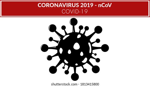 Coronavirus Vector in black and white