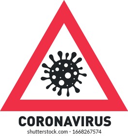 Coronavirus vector. Corona virus symbol germ icon parasite warning. Medical pictogram alert. Cancel event illustration microbe. Covid-19 stop sign. ncov-19 bacteria.  Dangerous virus infection.