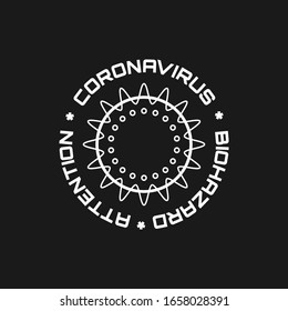 Symbol für die Vektorillustration von Coronavirus. Bakterienzeichen. Globale Epidemie. Virus-Symbol. Isoliertes Objekt. Vektorillustration Illustration. EPS10
