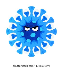 Coronavirus vector icon. Covid-19 quarantine. Dangerous pandemic virus. Health risk disease and flu outbreak. Novel coronavirus bacteria. Danger virus infection. Pandemic corona quarantine. Vector