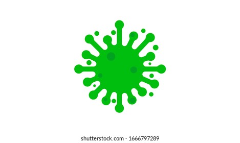 Icono del vector Coronavirus. Bacteria verde del coronavirus.