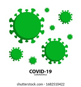 Coronavirus Vector Icon. Green colours of Coronavirus. Wuhan pneumonia. virus icon. Virus sign. Coronavirus  Virus Cell Icon. Coronavirus Cartoon. COVID-19 N
