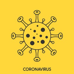 Coronavirus Vector Icon. Infographic Element . Virus Cell Icon With Text. Corona Virus Sign Icon. Wuhan Pneumonia. COVID-19 NCOV-2019 Corona Virus Abbreviation. Bacteria Scheme. Vector Illustration