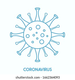 Coronavirus Vector Icon. Infographic Element . Virus Cell Icon With Text. Corona Virus Sign Icon. Wuhan Pneumonia. COVID-19 NCOV-2019 Corona Virus Abbreviation. Bacteria Scheme. Vector Illustration