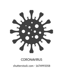 Coronavirus Vector Icon. Infographic Element. Virus Cell Icon Text. Corona Virus Icon. Wuhan Pneumonia. COVID-19 NCOV-2019 Corona Virus Abbreviation. Bacteria Corona Virus. Vector Illustration Eps10