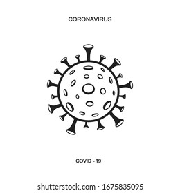 Coronavirus Vector Icon. Infographic Element. Corona Virus Icon. Wuhan Pneumonia. COVID-19 NCOV-2019 Corona Virus Abbreviation. Bacteria Vector Illustration
