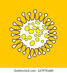 Coronavirus Vector Icon. Infographic Element . Corona Virus Sign Icon. Wuhan Pneumonia. COVID-19 NCOV-2019 Corona Virus Abbreviation. Bacteria Scheme. Vector Illustration