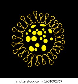 Symbol für die Vektorillustration von Coronavirus. Infografische Elemente . Corona Virus Sign Symbol. Lungenentzündung der Frau. COVID-19 NCOV-2019 Corona Virus Abkürzung. Bakterienregelung. Vektorillustration-Illustration