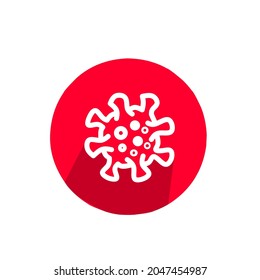 Coronavirus Vector Icon. Infographic Element . Virus Cell Icon. Corona Virus Sign Icon. Wuhan Pneumonia. COVID-19 NCOV-2019 Corona Virus Abbreviation. Bacteria Scheme. Vector Illustration