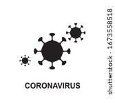 Coronavirus vector icon isolated. Corona virus simple icon, 2019-ncov symbol, covid-19 sign, pandemic pictogram
