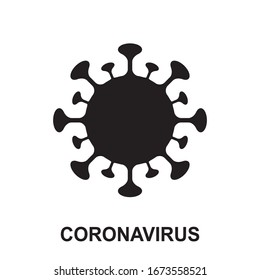 Coronavirus vector icon isolated. Corona virus simple icon, 2019-ncov symbol, covid-19 sign, pandemic pictogram