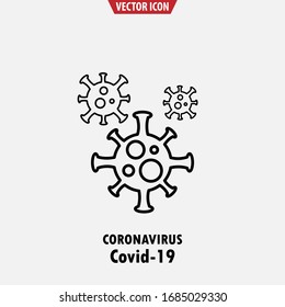 Coronavirus vector icon. Isolated vector illustration.