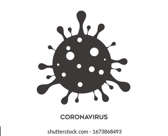 Icono vector Coronavirus aislado en blanco. Bacterias del coronavirus Novel 2019-nCoV. Icono de célula bacteriana, sin Infección, detenga el concepto de coronavirus.