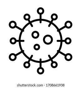 Icono vector Coronavirus aislado en fondo blanco. Coronavirus covid-19 ícono de esquema para web, aplicaciones móviles, ui diseño y productos de impresión. Prevención del coronavirus 2019-ncov