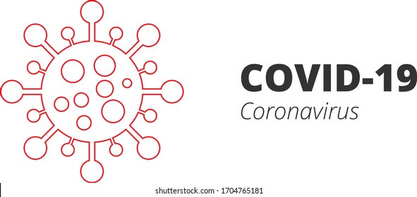 Symbol für die Vektorillustration von Coronavirus. Novel Coronavirus 2019 COVID-19 Thema. COVID-19 Symbol. Symbol der Linie Coronavirus.