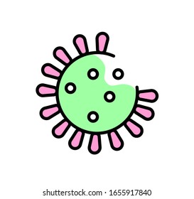 Coronavirus vector icon on white background. Novel virus firstly reported at Wuhan, China.