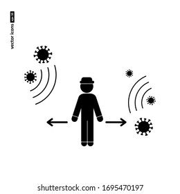 Coronavirus - Vektorillustration Symbol auf weißem Hintergrund. Symbol für Web-, Infografik-, Print-Design und mobiles UX/UI-Kit. Vektorillustration, EPS10.