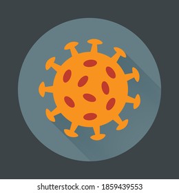 Coronavirus vector icon.Flat icon bacteria covid-19, color  pictogram. Vector art. Conceptual design.