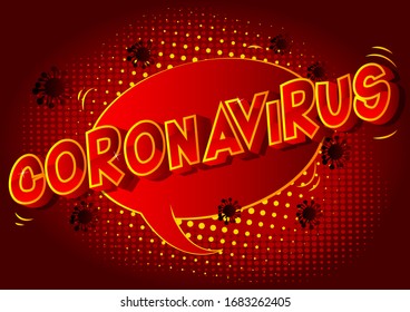  Coronavirus - Vector illustrated comic book style phrase on abstract background.