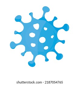 Coronavirus vector illustration. Blue virus vector.  