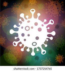 Ilustración vectorial de Coronavirus - estilo ícono - geométrico, fondo de bokek