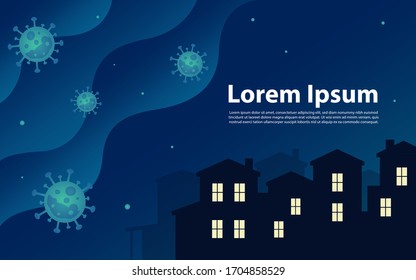 Coronavirus Vector Illustration. Stay Home, Stay Healthy, Stay Safe. Banner Background. 