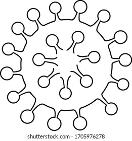 Coronavirus Vector Illustration Symbol Virus Icon Cicle Outline Lines Covid 19