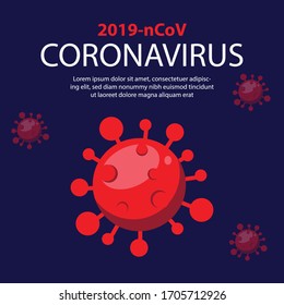 Coronavirus vector ilustration - 2019-nCoV 