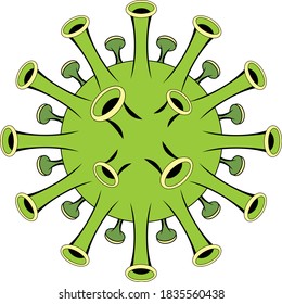 Coronavirus-Vektorbild, Nahaufnahme. 2019-Cov neuartiges Coronavirus-Konzept verantwortlich für Krankheitsausbruch und Koronaviren Influenza als gefährliche Grippevirusstämme als Pandemie.