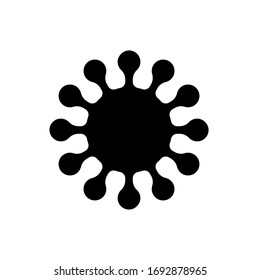 Coronavirus vector isolated on white. Bacteria Icon. Flat coronavirus bacteria icon for sign and symbol. Virus cells vector. Coronavirus bacteria COVID-2019. Dangerous cell from China, vector
