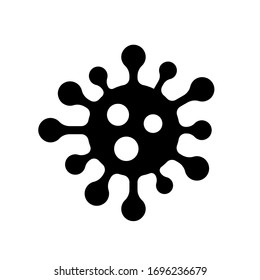 Coronavirus vector isolated on white. Bacteria Icon. Flat coronavirus bacteria icon for sign and symbol. Virus cells vector. Coronavirus bacteria COVID-2019. Dangerous cell from China, vector