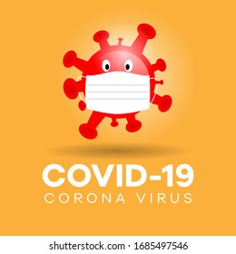 The Coronavirus Vector Logo Icon is currently wearing a mask for Infographic Elements. Virus Cell Icons With Text. Corona Virus Sign Icon. COVID-19 NCOV-2019 Abbreviation for Corona Virus.