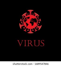  el brote del logotipo del vector del coronavirus se asocia al síndrome respiratorio agudo