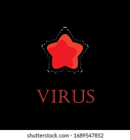  Der Ausbruch des Logos der Vektorillustration mit Coronavirus ist mit akuten Atemwegssyndromen assoziiert
