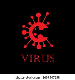  el brote del logotipo del vector del coronavirus se asocia al síndrome respiratorio agudo