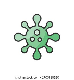 Coronavirus vector outline filled illustration. corona virus covid-19 icon