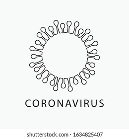 Coronavirus vector outline icon isolated on white background. 