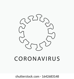 Coronavirus vector outline icon isolated on white background. 